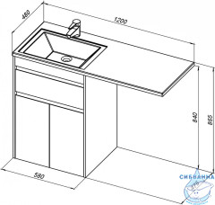 Тумба под раковину Aquanet Токио 58 белый 237745