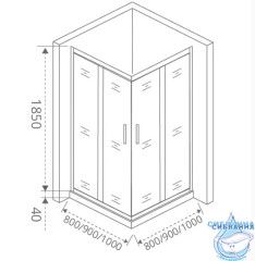 Душевое ограждение Bas Latte CR-100-G-WE профиль белый, стекло матовое (без поддона)