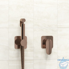 Встраиваемый смеситель с гигиеническим душем Wasserkraft A7751.290.292.335 (розовое золото)