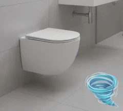 Унитаз подвесной безободковый, смыв торнадо Charus Estella Tornado CR.521.WT3.01 с сиденьем Soft Close (микролифт)