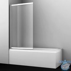 Шторка для ванны Wasserkraft 41S02-100 LM 100x140 профиль хром, стекло матовое