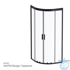 Душевое ограждение Am.Pm Gem W90G-401-080BT 80x80 профиль черный, стекло прозрачное (без поддона)