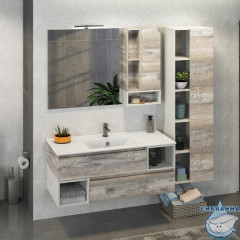 Шкаф-зеркало Comforty Турин 120 дуб бежевый