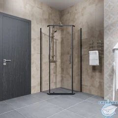 Душевое ограждение Тритон Дека-Блэк 90x90 профиль черный, стекло прозрачное Щ0000059783 (без поддона)