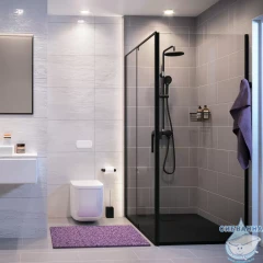 Боковая стенка Wasserkraft 80 74P06-RP80 / Dill 61S06-RP80 профиль черный, стекло прозрачное