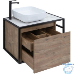 Тумба Aquanet Nova Lite Loft 75L 261658 с раковиной City-1 39 дуб рустикальный