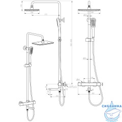 Душевая система Lemark Ursus 300 1 режим LM7272BL (черный матовый)