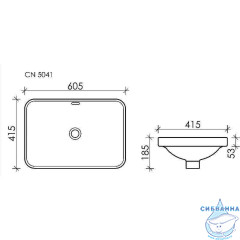 Раковина встраиваемая 61 см Ceramicanova Element CN5041