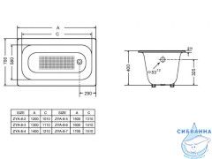 Чугунная ванна Goldman Classic 150x70 с ножками