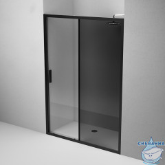 Дверь в нишу AM.PM GemW90G-140-1-195BG 140 см профиль черный, стекло тонированное