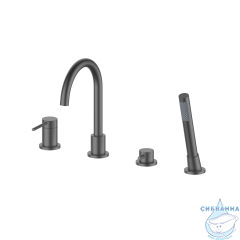 Смеситель для ванны на борт Oliveeka Y-Line OL-669017-BGM (оружейная сталь)