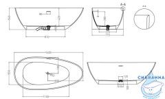 Ванна из искусственного камня Salini Paola Bassa 160x77 (материал S-Stone, белый матовый)