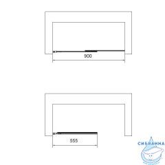 Шторка для ванны Vincea 90х140 профиль черный, стекло прозрачное VSB-6E900CLB-R