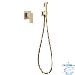 Встраиваемый смеситель с гигиеническим душем ABBER Daheim AF8225G (золото матовое)