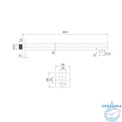 Держатель верхнего душа Iddis Optima Home OPH20BSi61 40 см (черный матовый)