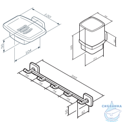Набор аксессуаров для ванной комнаты AM.PM Gem AK90B1903B