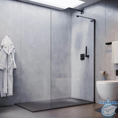 Walk-in Veconi Корато 80 профиль черный, стекло прозрачное KR77B-80-01-C8