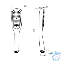 Ручной душ Lemark 1 режим LM0411BL  (черный матовый)