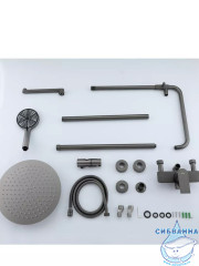 Душевая система Frap F24806-9 250 1 режим (оружейная сталь)