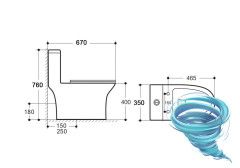 Унитаз напольный безободковый со смывом торнадо Aquatek Гелиос AQ2816T-00 с бачком и сиденьем Soft Close (микролифт)