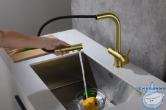 Смеситель для кухни Timo Saona 2356/17FL (золото матовое)