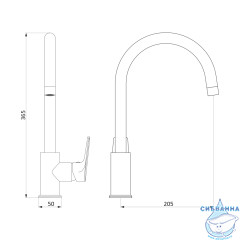 Смеситель для кухни Damixa Origin Balance 790720000 (без донного клапана) (хром/черный)