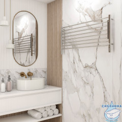 Полотенцесушитель электрический Terminus Горизонт П8 120х60 (с возможностью скрытого подключения, подключение справа) (хром)