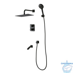 Душевая система Lemark Bronx 300 1 режим LM3742BL (черный матовый)