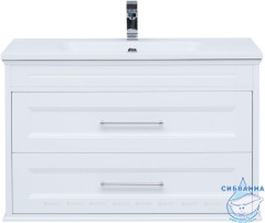 Тумба Aquanet Бостон М 100 с раковиной Бостон 100 белый матовый