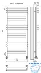 Полотенцесушитель водяной Terminus Нойс П18 50х120 (нижнее подключение) (хром)