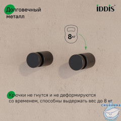 Комплект  одинарных крючков, сплав металлов, Petite, черный матовый, IDDIS, PET2SB1i41