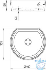 Раковина на столешницу 40 см Ravak Moon 1C XJN01300001
