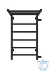 Полотенцесушитель водяной Санприз Аврора П6 70х40 R (боковое подключение 50 см) (черный матовый)
