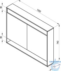 Шкаф-зеркало Ravak Step 100 см белый X000001421
