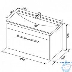 Тумба под раковину Aquanet Августа 100 белый 210019