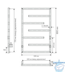 Полотенцесушитель электрический Toni Arti Canelli pulsante 7П 500x800 черный матовый