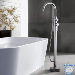 Смеситель для ванны напольный Aquatek Европа AQ1345CR (хром)