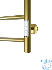 Полотенцесушитель электрический Санприз Классик П6 45х60 с полкой (брашированное золото) (подключение универсальное)