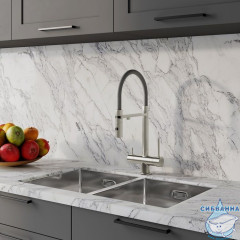 Сменный гибкий шланг для смесителя, силикон, цвет серый, Kitchen Line, IDDIS, FSPGR00i59