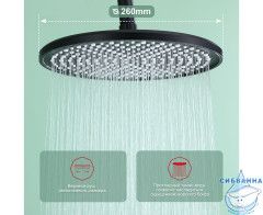 Душевая система Raglo 250 1 режим R20.24.06 (черный матовый)