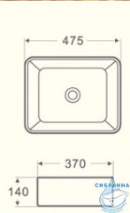 Раковина на столешницу 48 см Calypso CS2074-MB (черная)