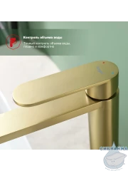 Смеситель для раковины Raglo R10.15.03 (сатин золотой)