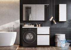 Тумба Акватон Лондри 60 дуб рустикальный/белый с раковиной Лондри 120 R