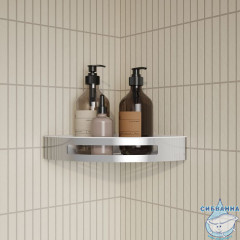 Полка угловая, хром, нержавеющая сталь, полир., IDDIS, SHE11SPi44