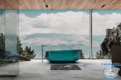 Ванна из полиэфирной смолы ABBER Kristall 170х80 AT9706Aquamarin бирюзовая