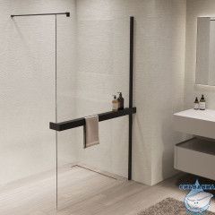 Walk-in Vincea Walk In HS 100 профиль черный, стекло прозрачное VSW-1HR100CLB