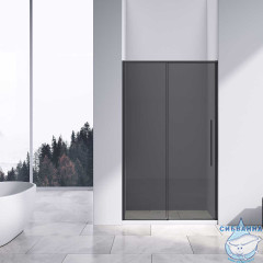 Дверь в нишу Vincea Slim-N 140 профиль черный, стекло тонированное VDS-4SN140CGB