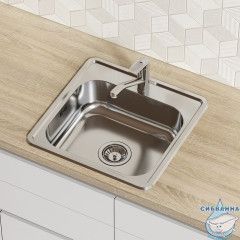 Мойка, нержавеющая сталь, полированная, 485*485, Strit S, IDDIS, STR48P0i77