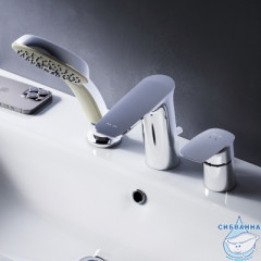Смеситель для ванны на борт AM.PM  Inspire V2.0 F50A01300 с аксессуарами (сатин)