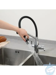 Смеситель кухни Frap F4397 (хром/черный)